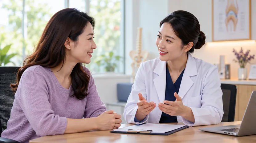 Người mẹ trao đổi với nữ bác sĩ về dấu hiệu dậy thì sớm của con