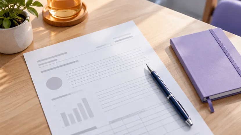 Phiếu kết quả xét nghiệm máu đặt trên bàn cạnh một chiếc bút