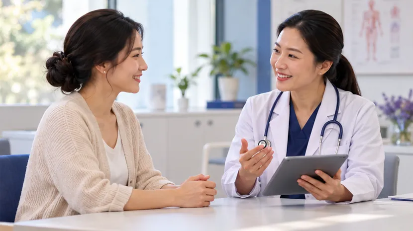 Phụ huynh trao đổi với bác sĩ
