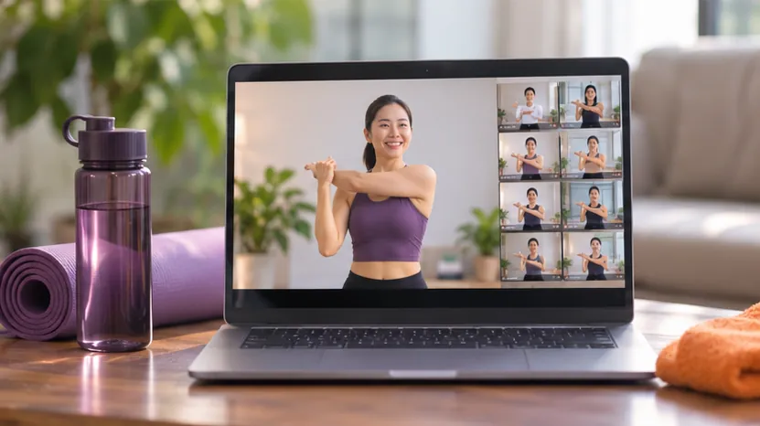 Lớp tập nhóm trực tuyến với huấn luyện viên